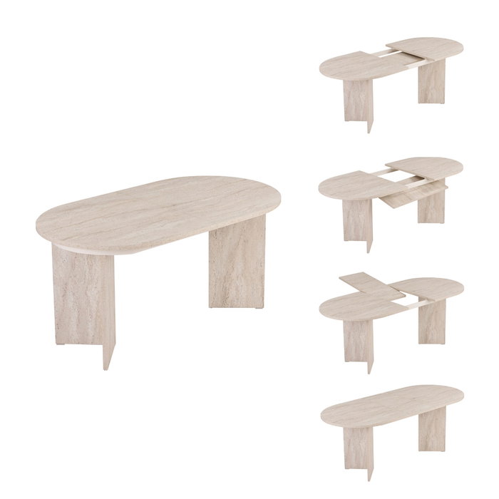 Nordure Sorell Mesa de Comedor Extensible Travertino Nordure Sorell Mesa de Comedor Extensible Travertino